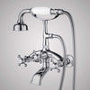 Traditional Bathroom Wall-Mount Tub Faucet with Hand Shower - Angular Body