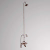 Traditional Deck-Mount Tub Faucet with Porcelain Hand Shower, Riser and Shower Head