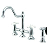 Unchen Bridge Kitchen Faucet with Brass Sprayer