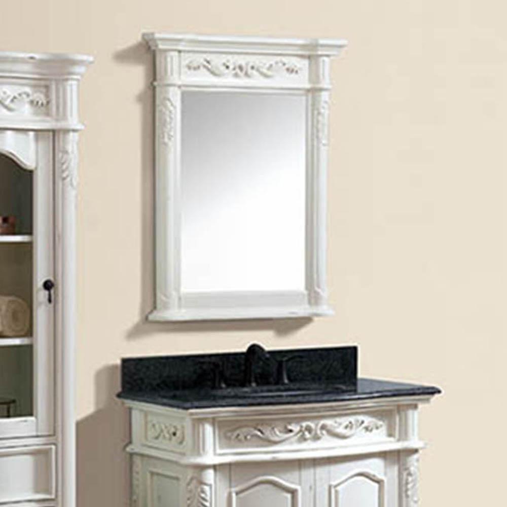 Warden Framed Vanity Mirror Antique White Magnus Home Products