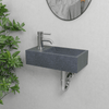 Winkler Rectangular Cast Concrete Wall-Mount Sink - Speckled Dark Gray Sandstone