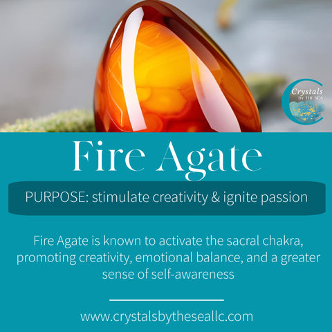 Fire Agate Healing Crystal - Crystals by the Sea