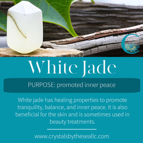 White Jade Healing Crystal - Crystals by the Sea