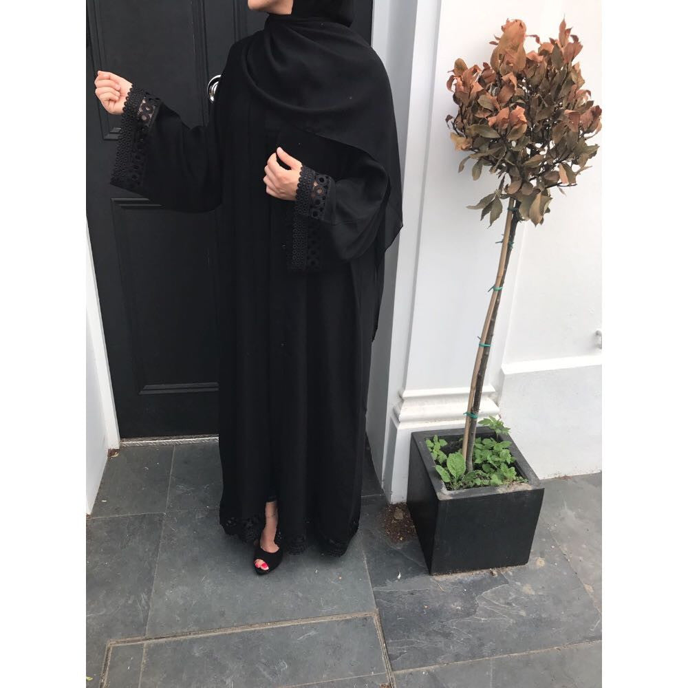 black abaya open