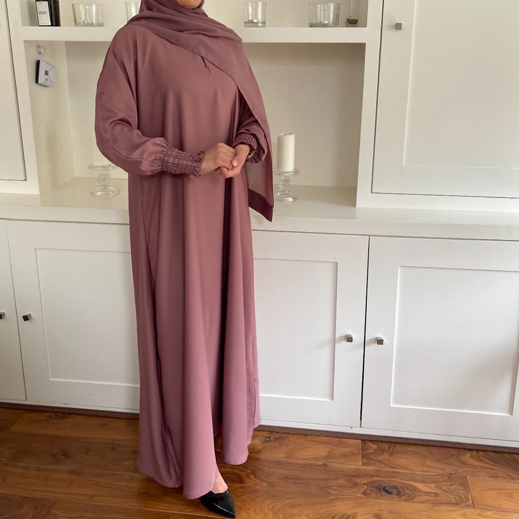 AROUS ABAYA  DUSTY PINK  Husna Collection