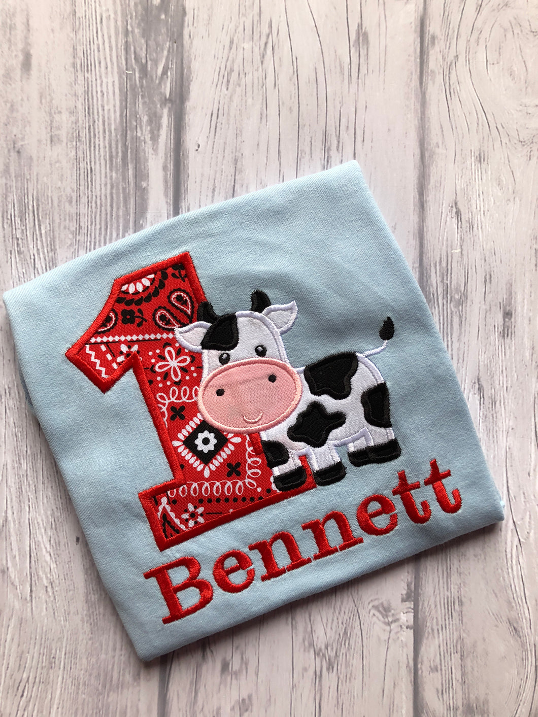 cow birthday shirt