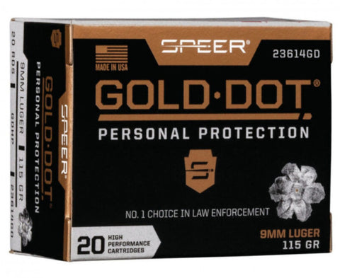 Gold Dot Personal Protection (115Gr) | Speer - 9mm Hollow Point Ammo (20ct)