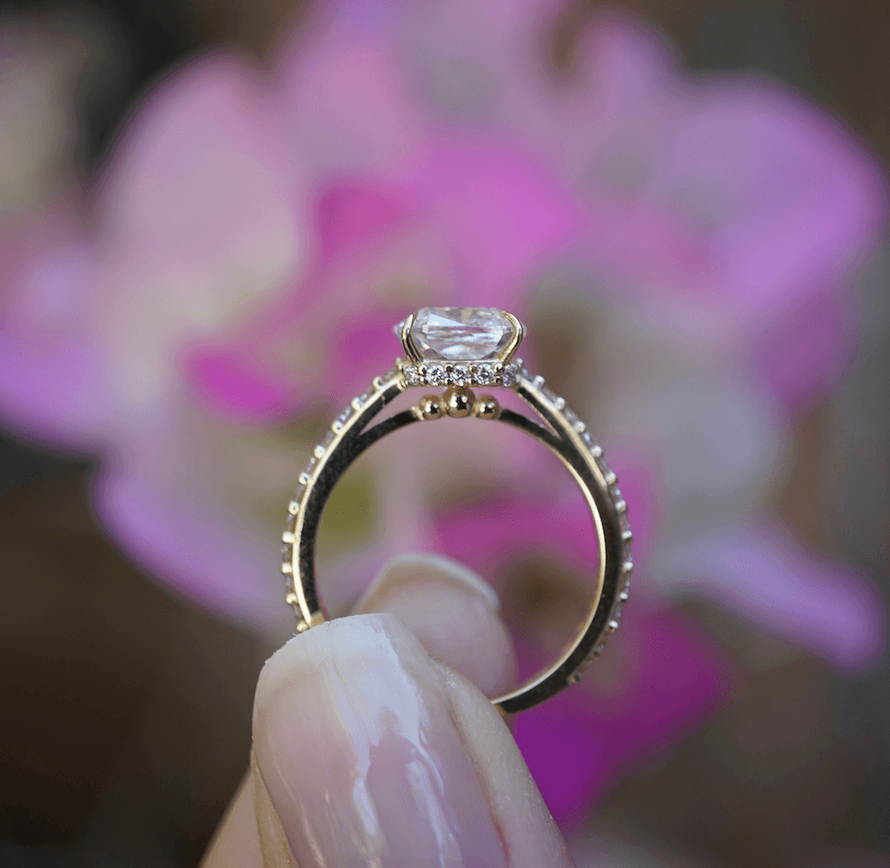 Classic Cushion Hidden Halo Ring