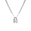 Large Family Gothic Lock Pendant with 2 White Diamonds