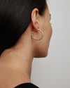 Jennifer Fisher - 1'' Hailey Mini Hoops - Yellow Gold on model