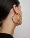 Jennifer Fisher - 2'' Fine Natasha Hoops - Yellow Gold on model