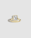 Rectangle shaped diamond on gold band