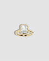 Rectangle shaped diamond on a gold band