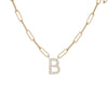 Floating Diamond Minimal Block Letter Pendant - 18K Yellow Gold