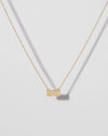 Jennifer Fisher - Family Minimal Block Tiny Dog Tag Necklace with One Diamond - Yellow Gold