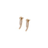 Mini Claw Pin Tusk Earrings with Pavé White Diamonds