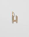 Jennifer Fisher - Mini Minimal Block Letter H with Pave White Diamonds - Yellow Gold