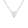 Large Family Gothic Heart Pendant with 3 Letters and Diamond