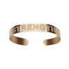  Jennifer Fisher - Burnish Cuff with Word Strength in White Pave Diamonds - Yellow Gold