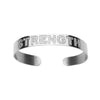  Jennifer Fisher - Burnish Cuff with Word Strength in White Pave Diamonds - White Gold