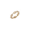 Skinny Flat Chain Link Wedding Ring with Pavé White Diamonds