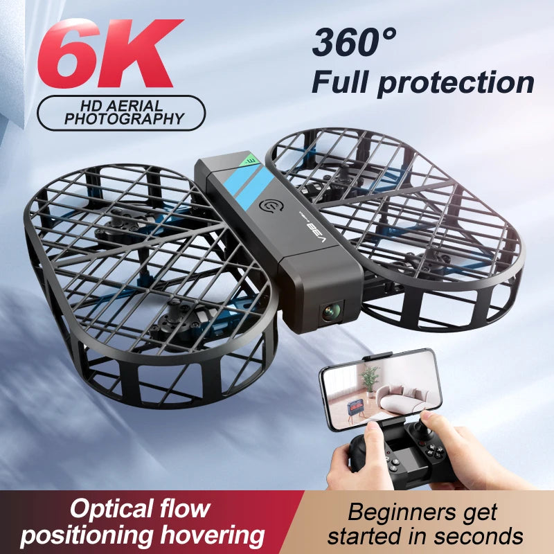 V38 New RC Drone WIFI FPV Hover Camera HD 6K Pocket Remote Control Helicopter Foldable Quadcopter Toys