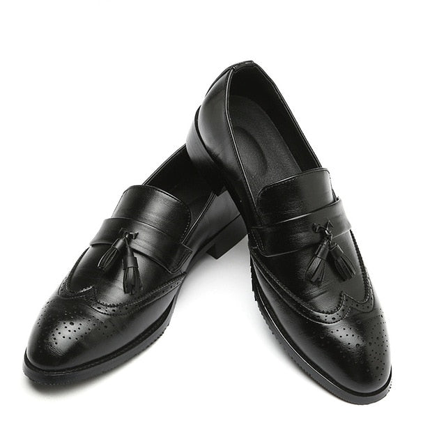 Men Dress Leather New Fashion Flat Slip on Shoes