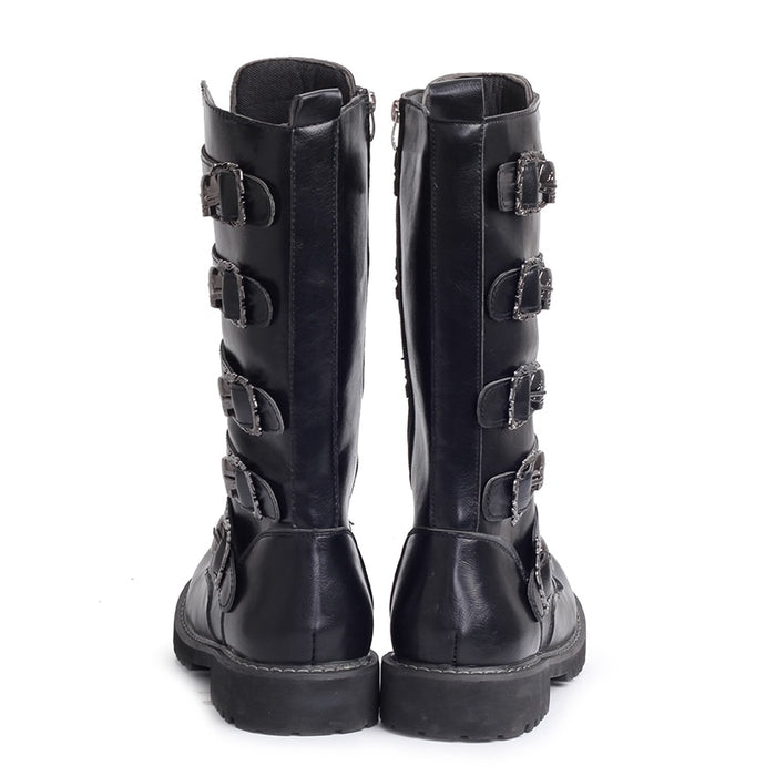 mens high black boots