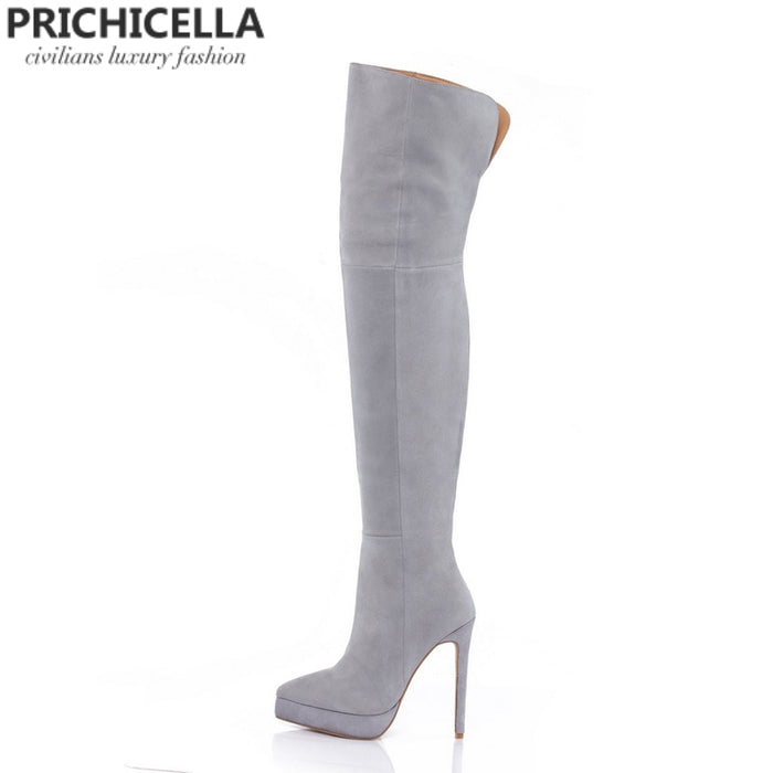 grey suede riding boots