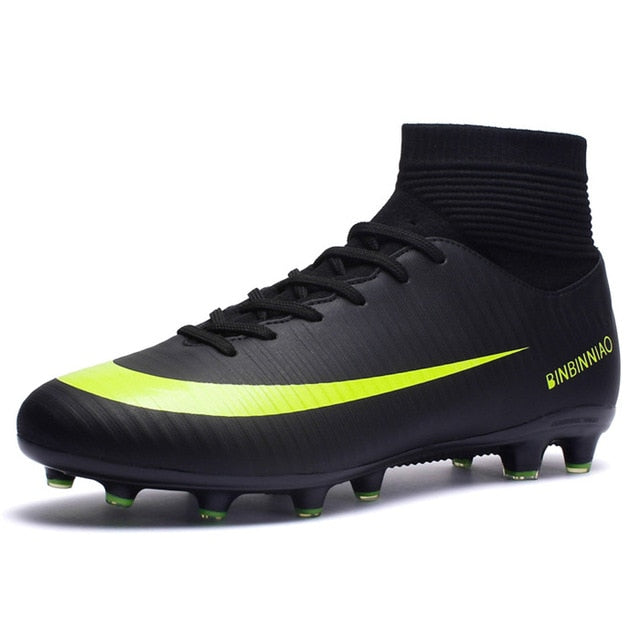 Outdoor Men Soccer Shoes Football Boots High Ankle Cleats