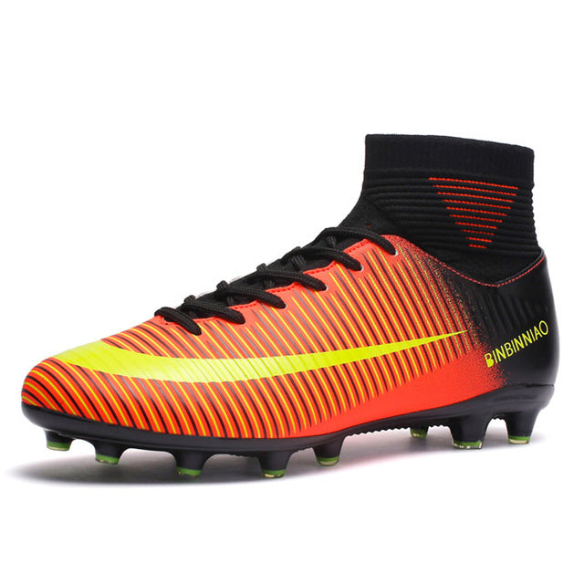 Outdoor Men Soccer Shoes Football Boots High Ankle Cleats