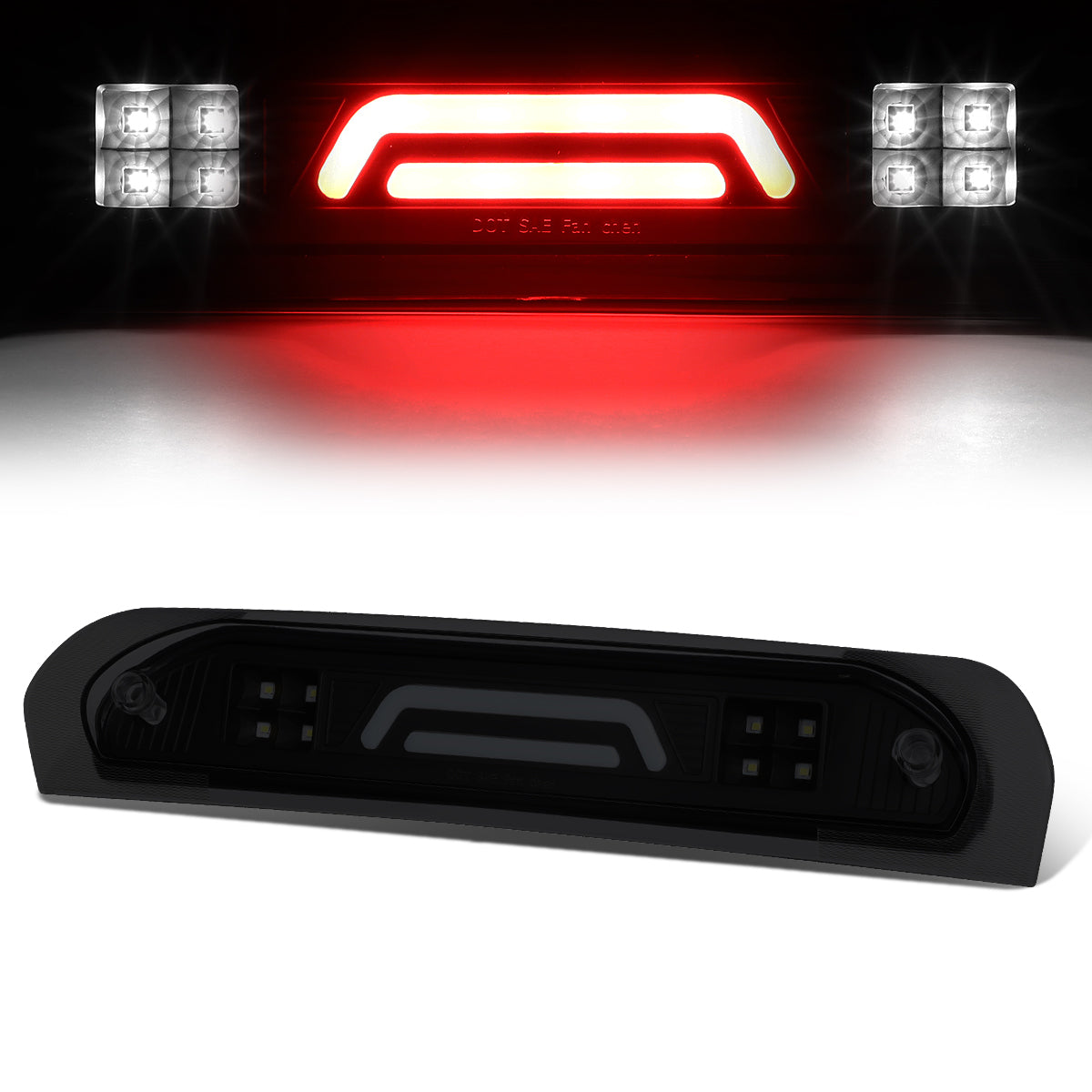 02-09 Dodge Ram 1500 2500 3500 LED Bar Third 3rd Tail Brake Light+Carg