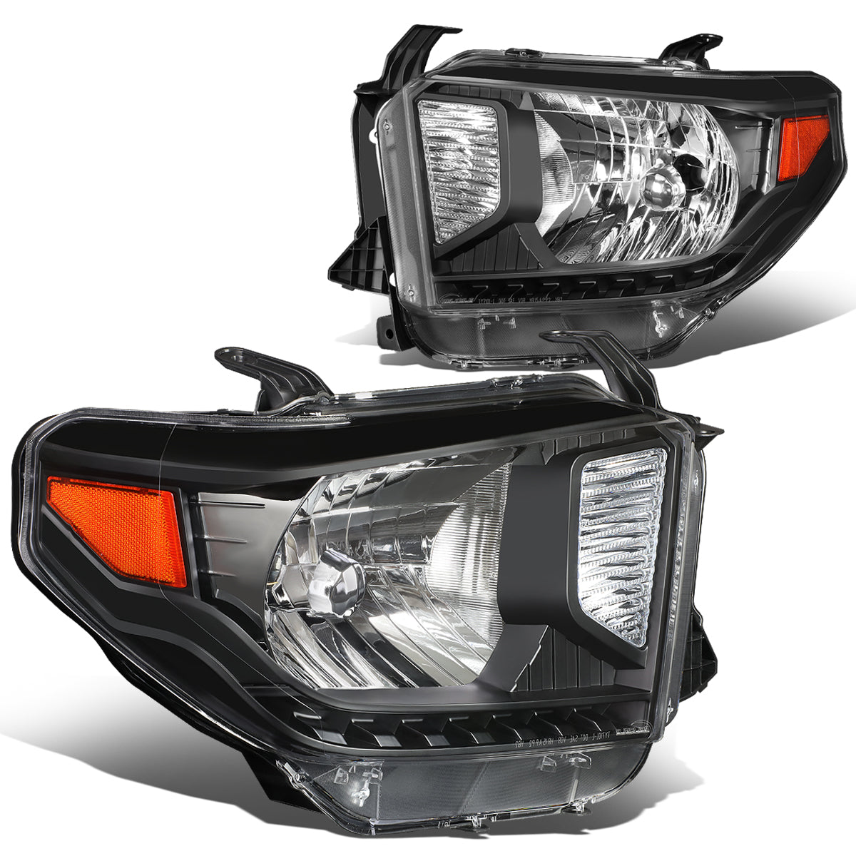 14-18 Toyota Tundra Headlights - Black Housing Amber Corner - CA Auto Parts