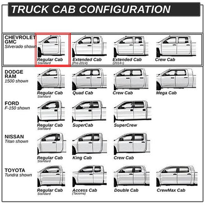 07-19 Chevy Silverado GMC Sierra 1500 2500HD 3500HD Standard Cab 3