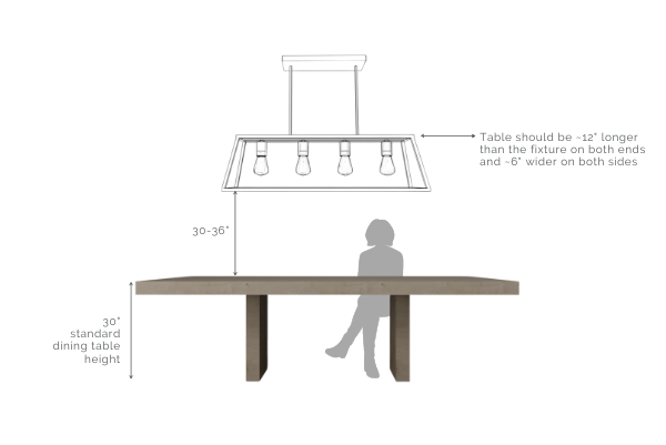 rectangular table pendant hanging