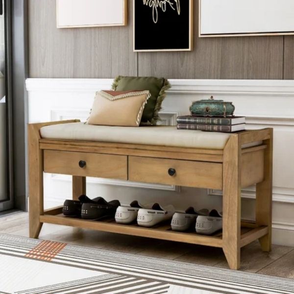 entryway storage bench