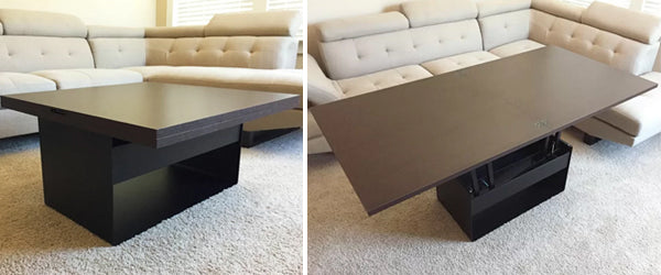 Coffee table that converts to a dining table