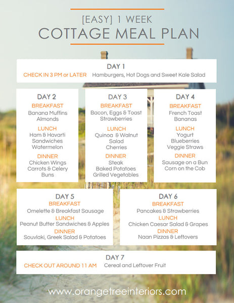 [Easy] 1 Week Cottage Meal Plan – Orangetree Interiors