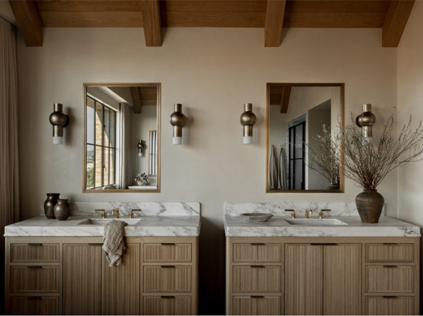 Contemporary Bathroom Design with Fluted Cabinets