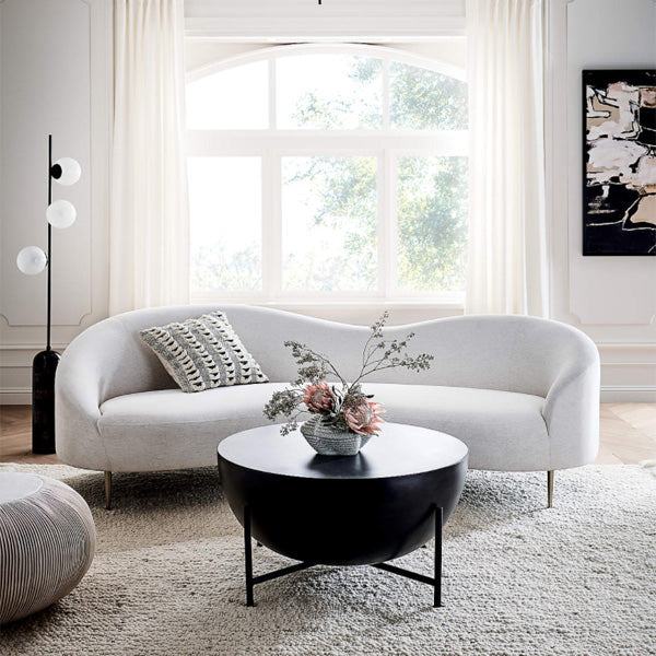 Rounded sofa in living room