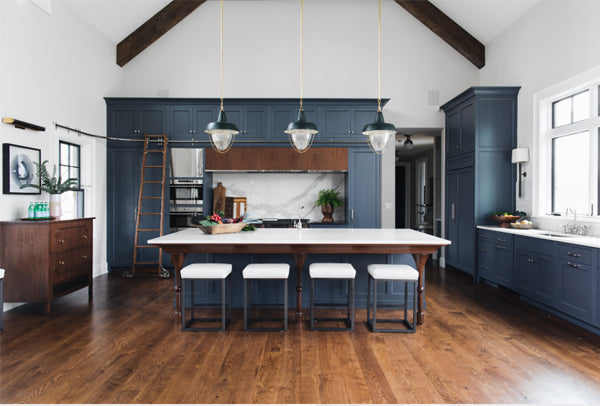 Blue and Wood Kitchen
