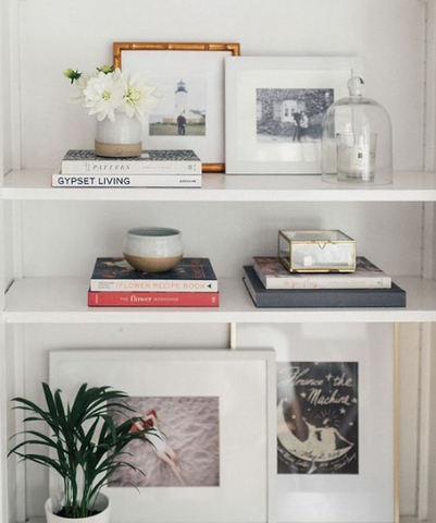 How to Style Bookshelves using Layering