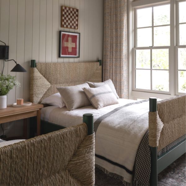 bedding for a coastal cottage guest room