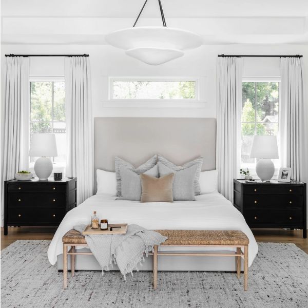 bed styling contemporary coastal