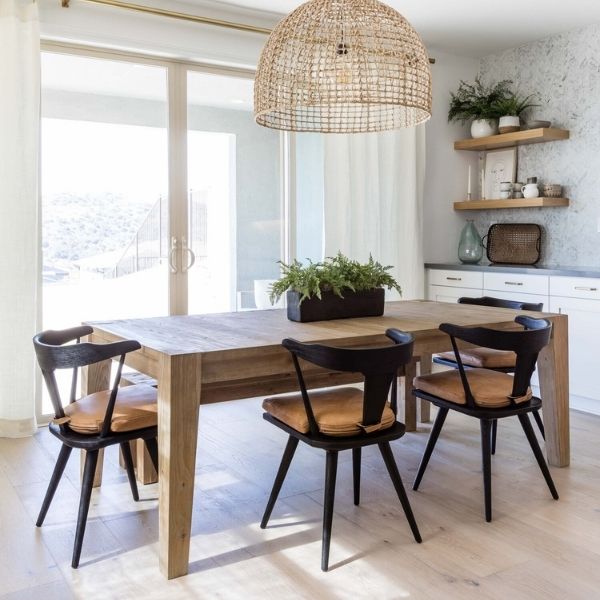 How to Mix  Wood Tones in a Dining Room