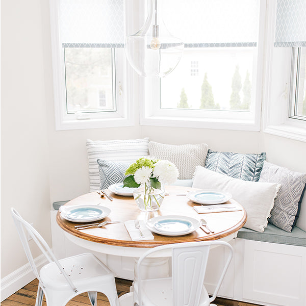 window shades kitchen nook