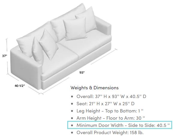 Check Furniture Dimensions When Shopping