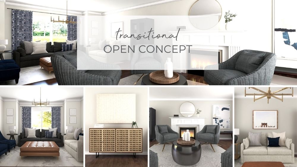 Transitional Open Concept Virtual Interior Design Project