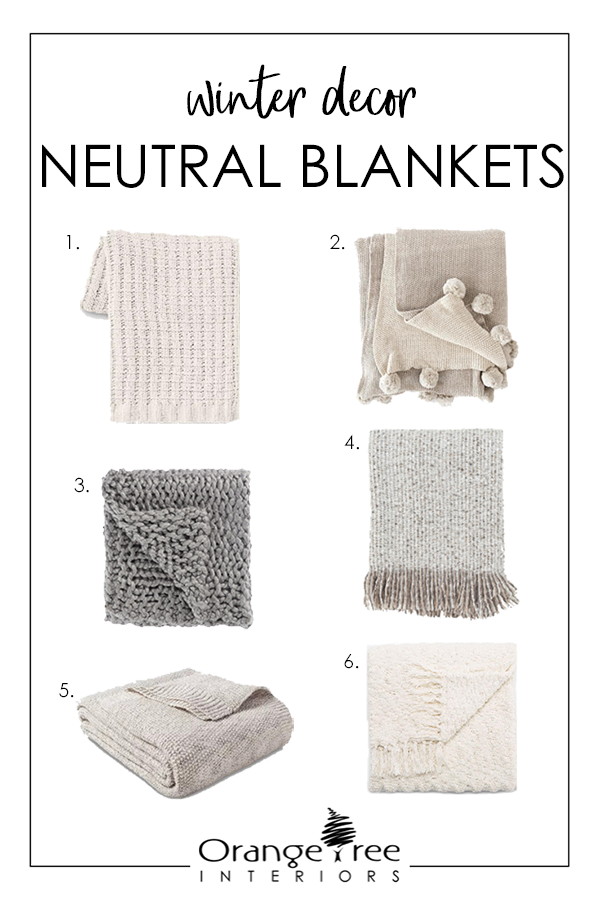 winter decor neutral throw blankets