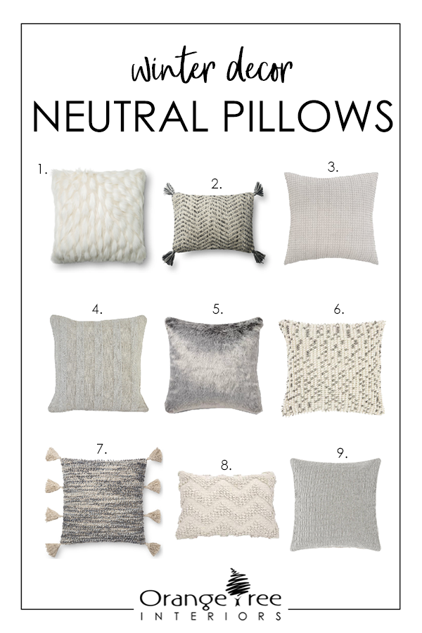 winter decor neutral pillows
